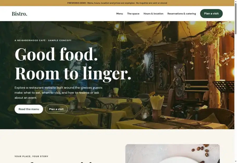 Bistro — Restaurant Website