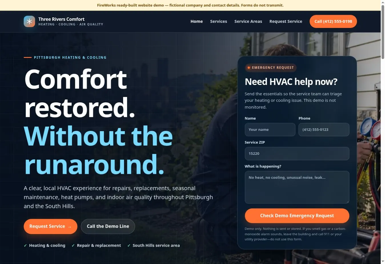 Three Rivers Comfort — HVAC Website