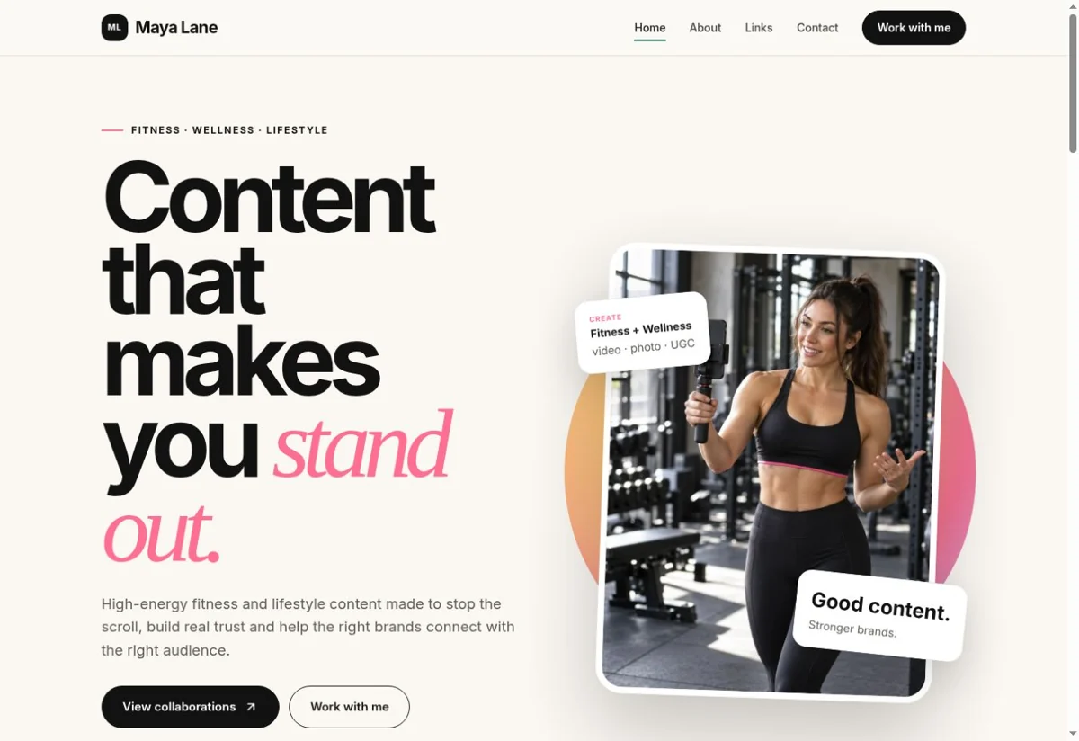 Influencer Site with Customizable LinkTree