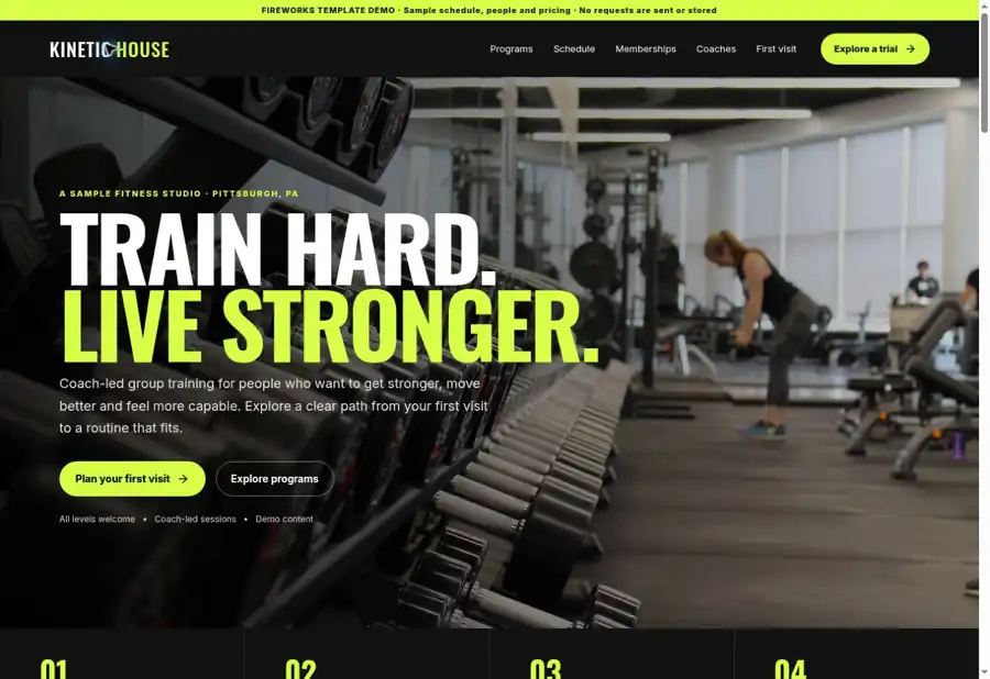 Kinetic House — Fitness Studio Website