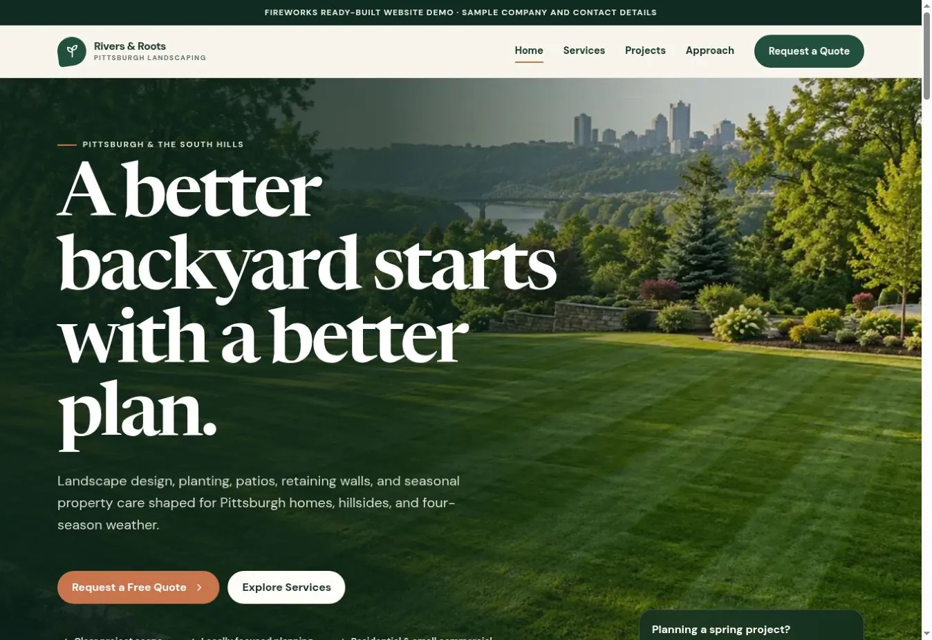 Rivers & Roots — Landscaping Website
